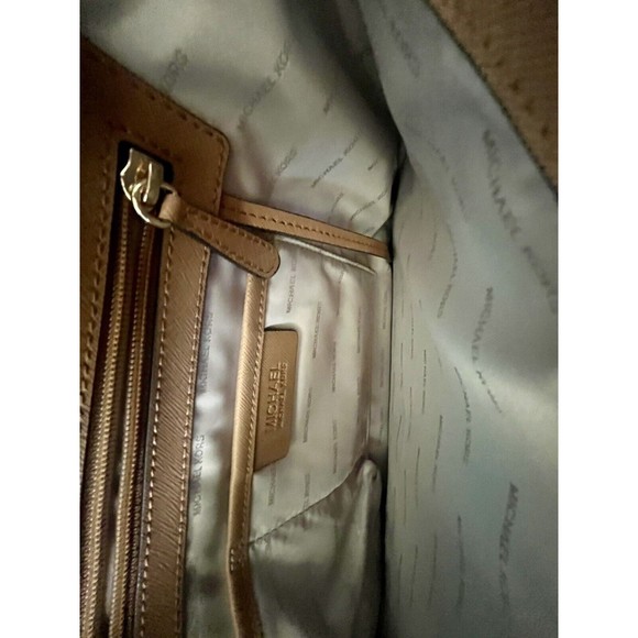 Michael Kors Brown MK Tote Bag with Gold Lightly Worn - Picture 5 of 9